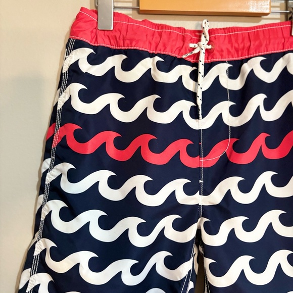 3/$10⚡️GAP Blue and Red Swim Trunks with Wave Pattern - Picture 2 of 11